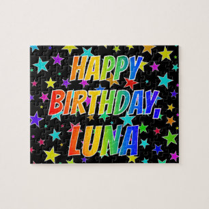 "LUNA" First Name, Fun "HAPPY BIRTHDAY" Jigsaw Puzzle