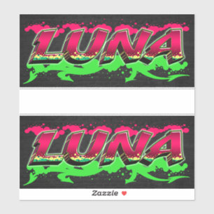 Luna First Name Graffiti Sticker
