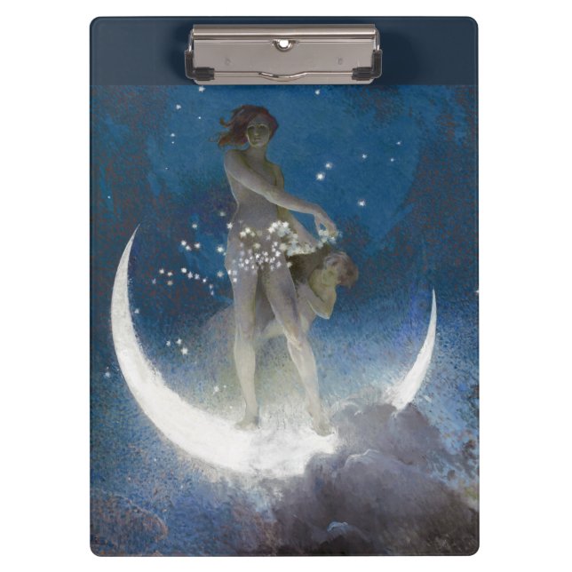 Luna Goddess at Night Scattering Stars Clipboard (Front)