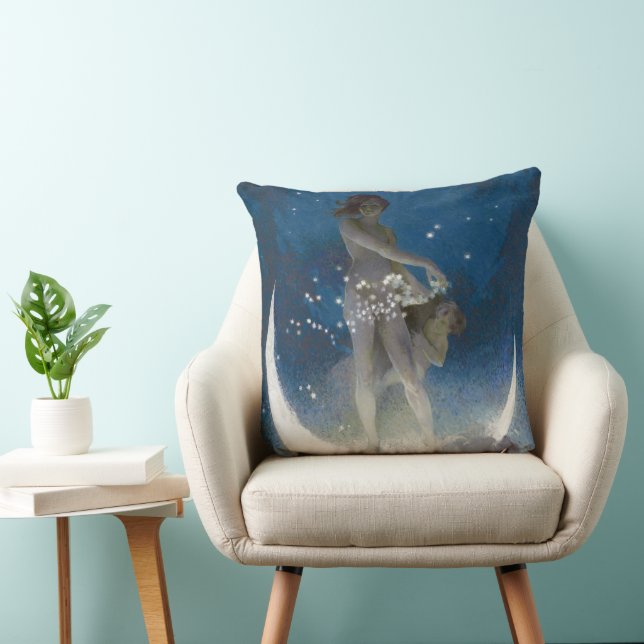 Luna Goddess at Night Scattering Stars Cushion (Chair)