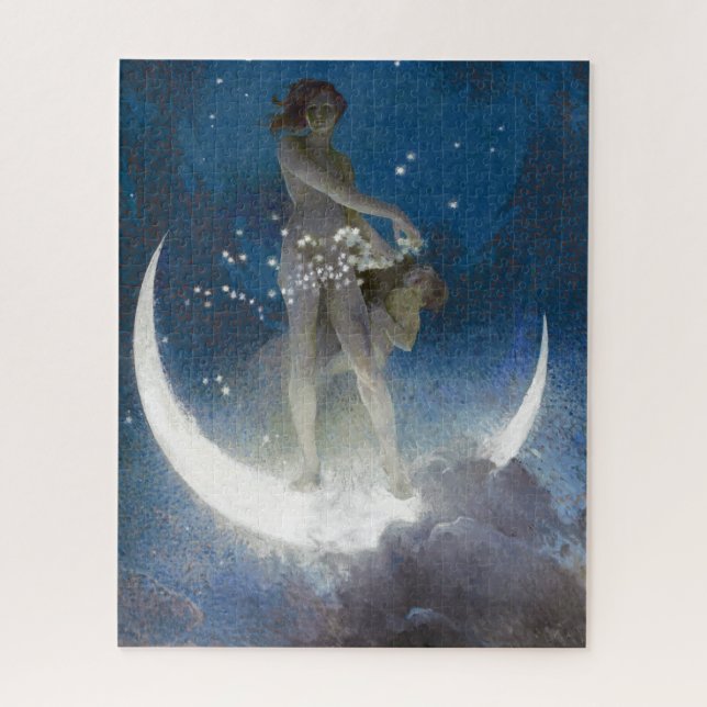 Luna Goddess at Night Scattering Stars Jigsaw Puzzle (Vertical)