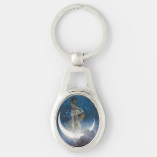 Luna Goddess at Night Scattering Stars Key Ring