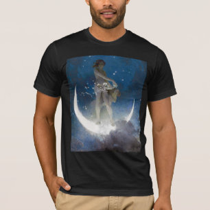 Luna Goddess at Night Scattering Stars T-Shirt
