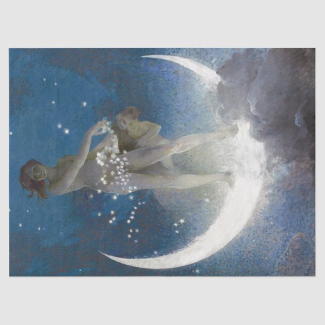 Luna Goddess at Night Scattering Stars Tissue Paper (Front)