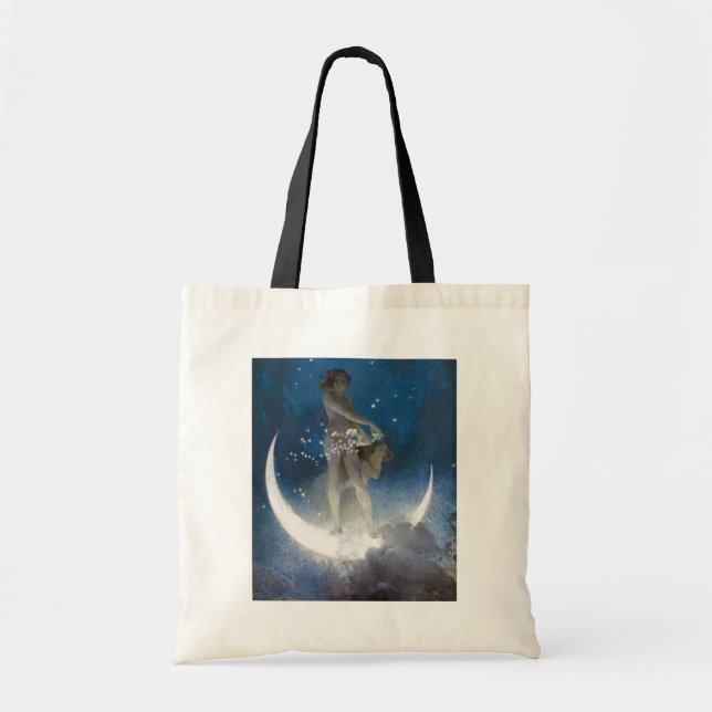 Luna Goddess at Night Scattering Stars Tote Bag (Front)