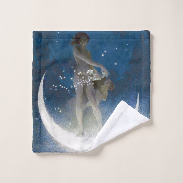 Luna Goddess at Night Scattering Stars Wash Cloth (Wash Cloth)