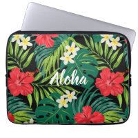 Luna Hibiscus Garden Hawaiian - Red and Black