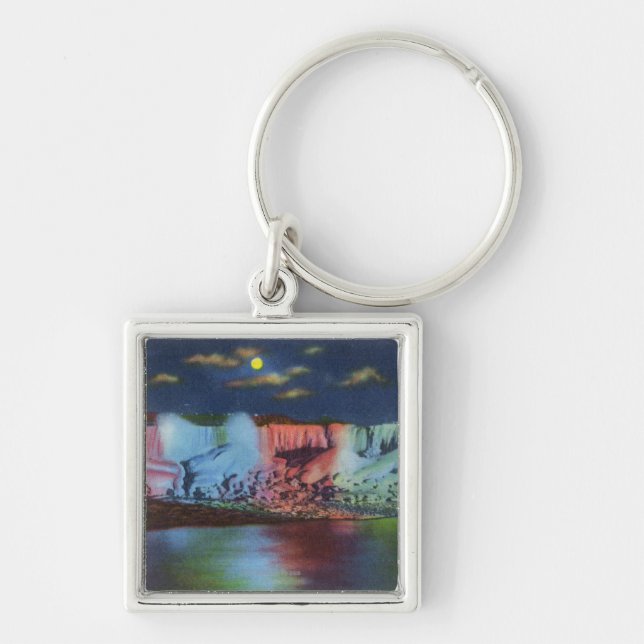 Luna Island Night View of New Rainbow Bridge Key Ring (Front)