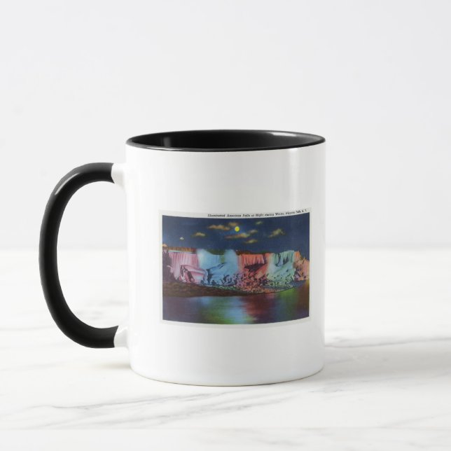 Luna Island Night View of New Rainbow Bridge Mug (Left)