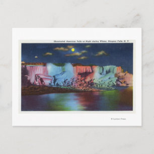 Luna Island Night View of New Rainbow Bridge Postcard