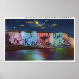 Luna Island Night View of New Rainbow Bridge Poster