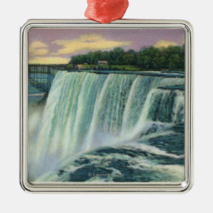 Luna Island View of American Falls Metal Tree Decoration