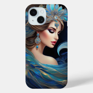 Luna Lovely woman's profile as moon iPhone 15 Case