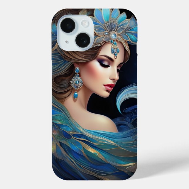Luna Lovely woman's profile as moon Case-Mate iPhone Case (Back)