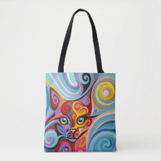 Luna Moon Cat Kitty Tote Bag Swirl Spirits Animal