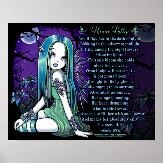 Luna Moon Lilly Goth Myka Jelina Fairy Poem Poster (Front)