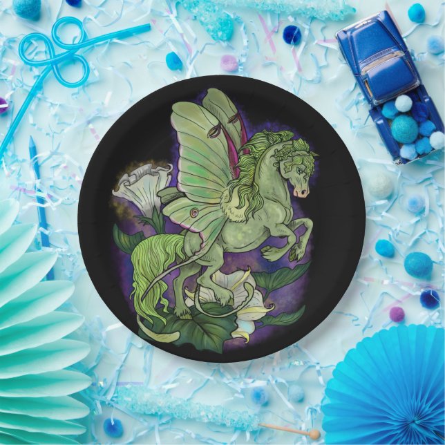 Luna Moonduster Moth Fairy Horse  Paper Plates (Party)
