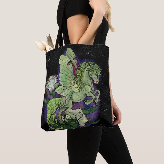 Luna Moonduster Moth Fairy Horse Tote Bag (Close Up)