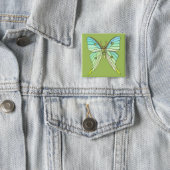 Luna Moth 15 Cm Square Badge (In Situ)