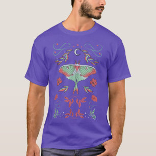 Luna moth and crescent moon Moth T-Shirt