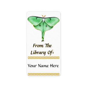 Luna Moth Bookplate Label