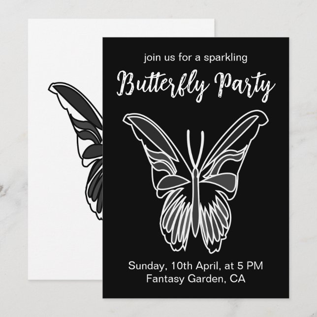 Luna Moth Butterfly Party Invitation (Front/Back)