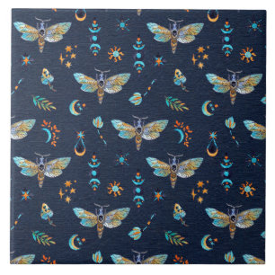 Luna moth butterfly pattern ceramic tile