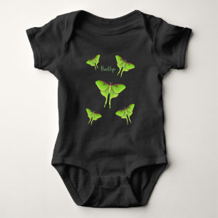Luna Moth cartoon illustration Baby Bodysuit