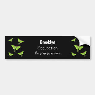 Luna Moth cartoon illustration Bumper Sticker
