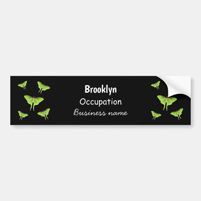 Luna Moth cartoon illustration  Bumper Sticker (Front)