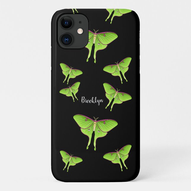 Luna Moth cartoon illustration Case-Mate iPhone Case (Back)