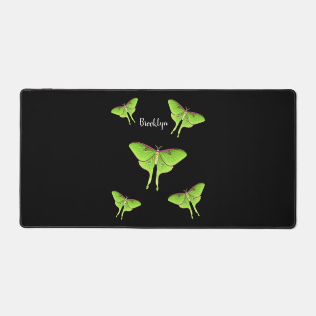 Luna Moth cartoon illustration Desk Mat (Front)