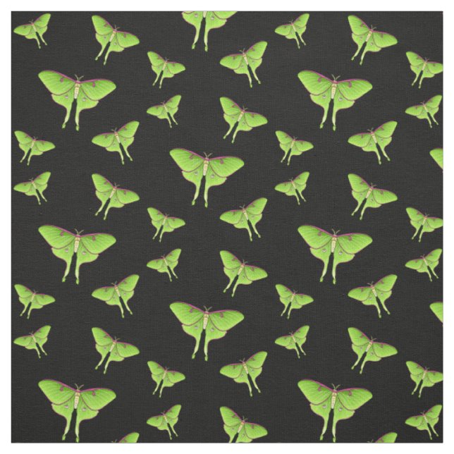 Luna Moth cartoon illustration  Fabric (Swatch)