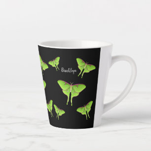 Luna Moth cartoon illustration Latte Mug