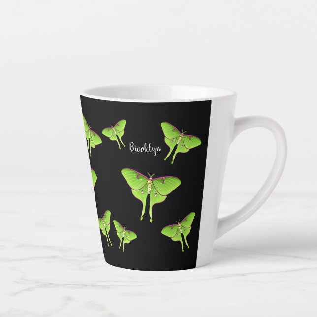 Luna Moth cartoon illustration  Latte Mug (Right)