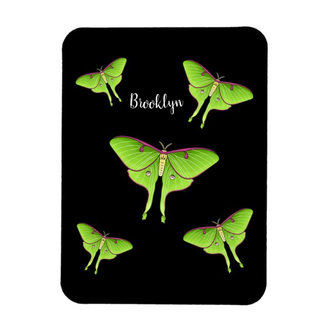 Luna Moth cartoon illustration  Magnet (Vertical)