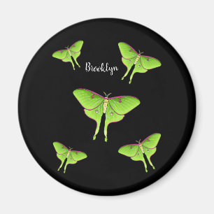 Luna Moth cartoon illustration Magnet
