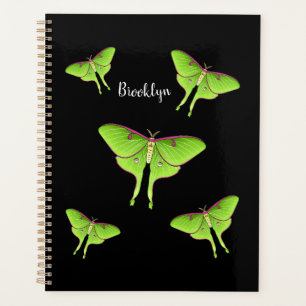 Luna Moth cartoon illustration Planner