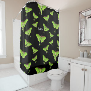 Luna Moth cartoon illustration Shower Curtain