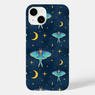 Luna Moth Celestial Moons & Stars Navy Case-Mate iPhone 14 Case