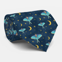 Luna Moth Celestial Moons & Stars Navy 