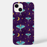 Luna Moth Celestial Moons & Stars Purple