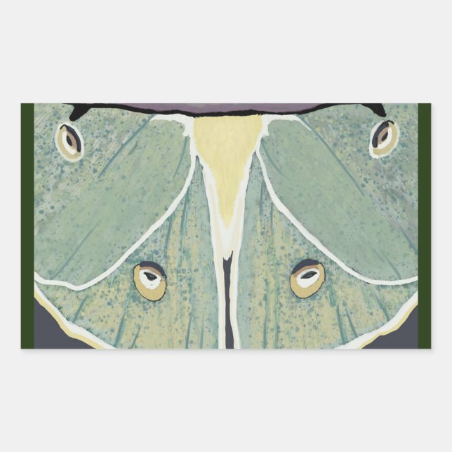 Luna Moth Digital Painting Accent Pillow Rectangular Sticker (Front)