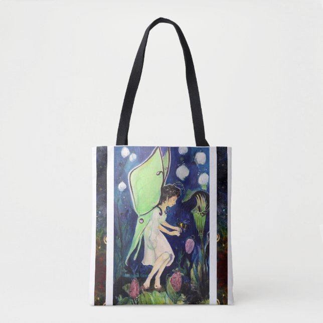 Luna Moth Fairy Bee Maureen Girard Tote Bag (Front)