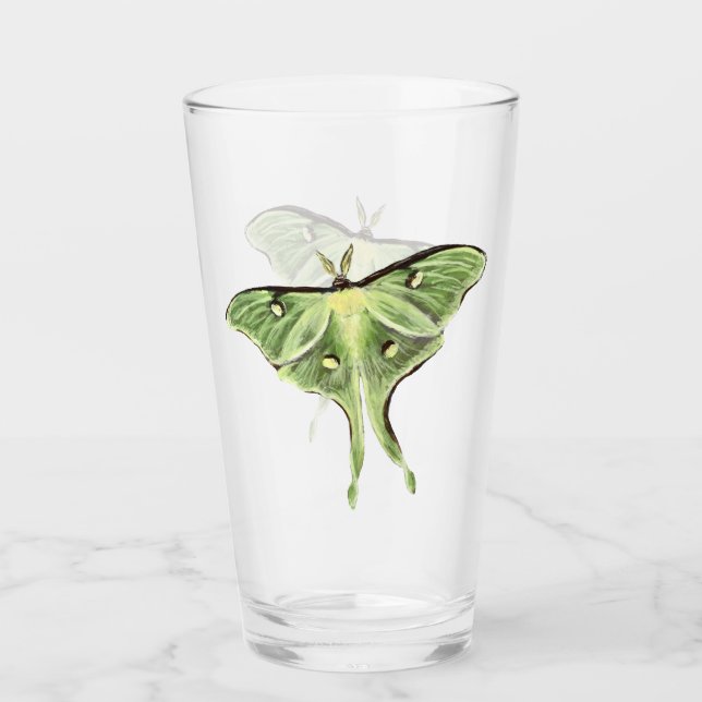 Luna Moth Glass Tumbler (Front)