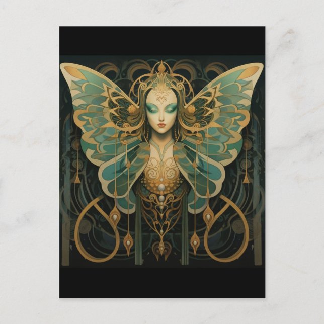 Luna moth goddess postcard (Front)