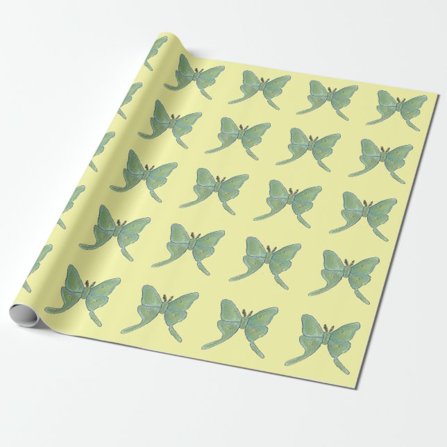 Luna Moth Matte Wrapping Paper, 30" x 6' Wrapping Paper (Unrolled)