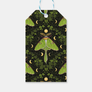 Luna moth, moon phases and ivy damask 2 gift tags