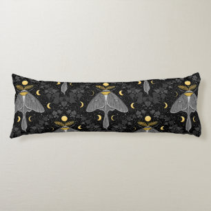 Luna moth, moon phases and ivy damask pattern body cushion