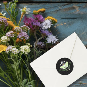 Luna Moth Moon Phases Classic Round Sticker